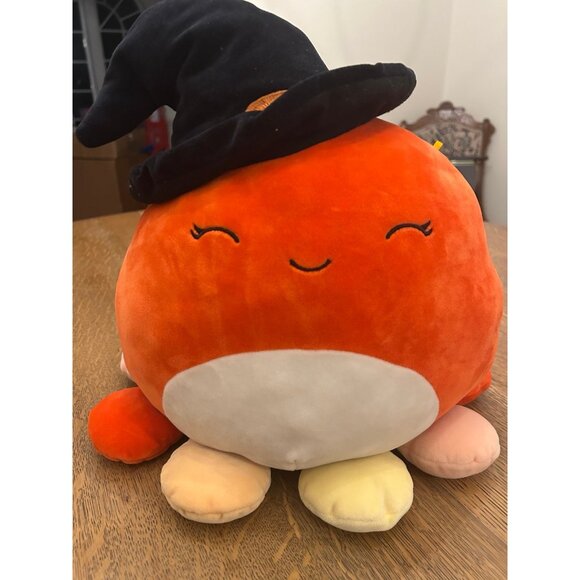 Squishmallow 12” Detra Orange Octopus Witch‎ Hat Halloween - Picture 1 of 5
